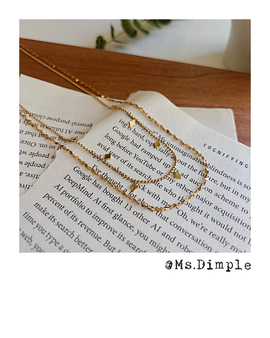 18k Gold Plated Double Layered Necklace