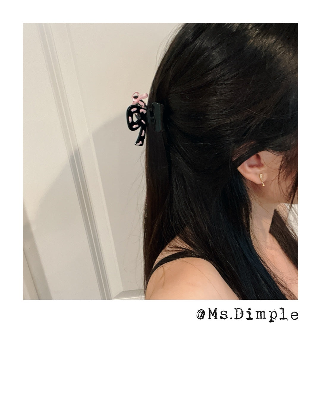 Small Blackpink Ribbon Hair Claw Clip