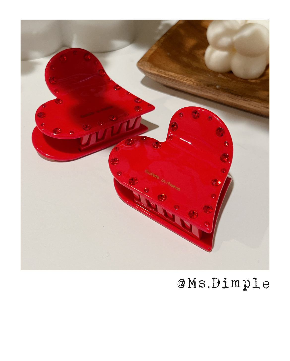 Red Love Shape Small Hair Claw Clip