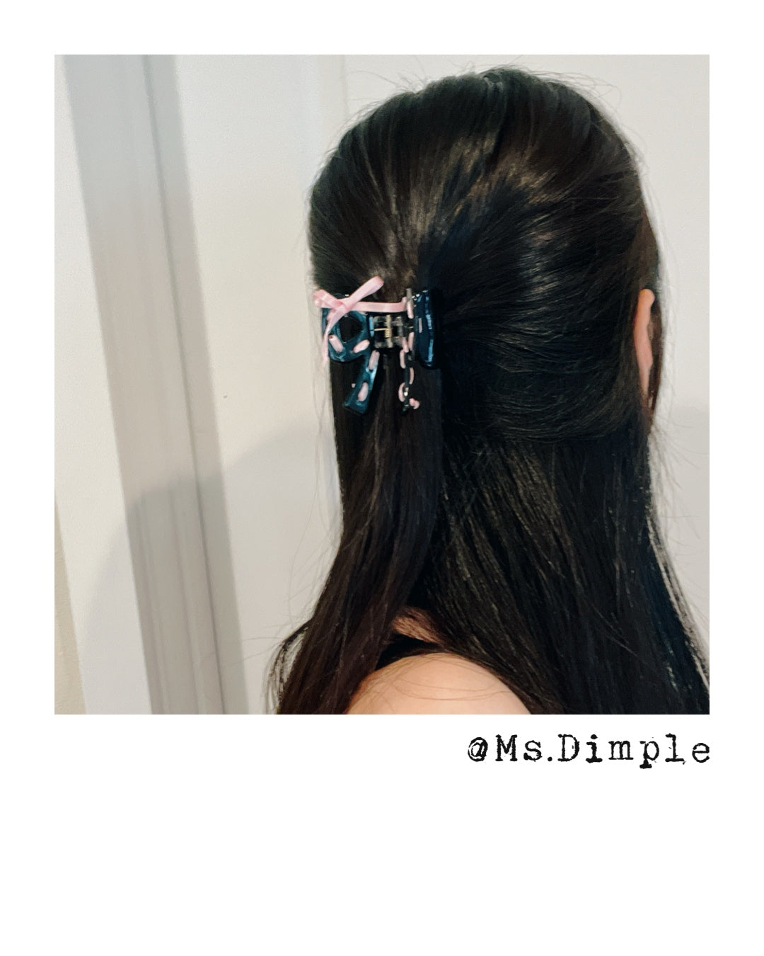 Small Blackpink Ribbon Hair Claw Clip