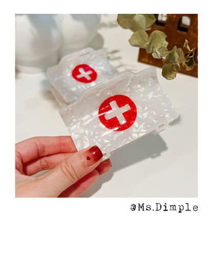 Red Cross Nurse Hair Claw Clip