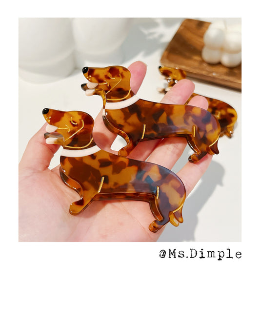 Cute Small Dachshund Dog Lover Hair Claw Clip