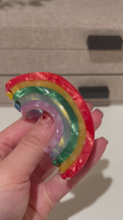 Small Rainbow Hair Claw Clip