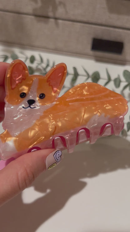 Medium Size Corgi Hair Claw Clip